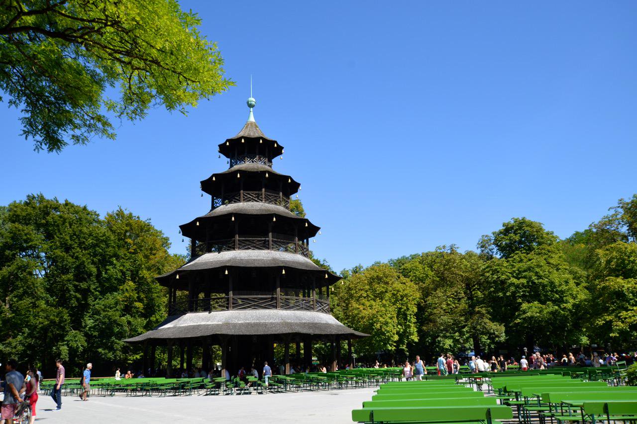 Der Chinesischer Turm im Englischen Garten in München